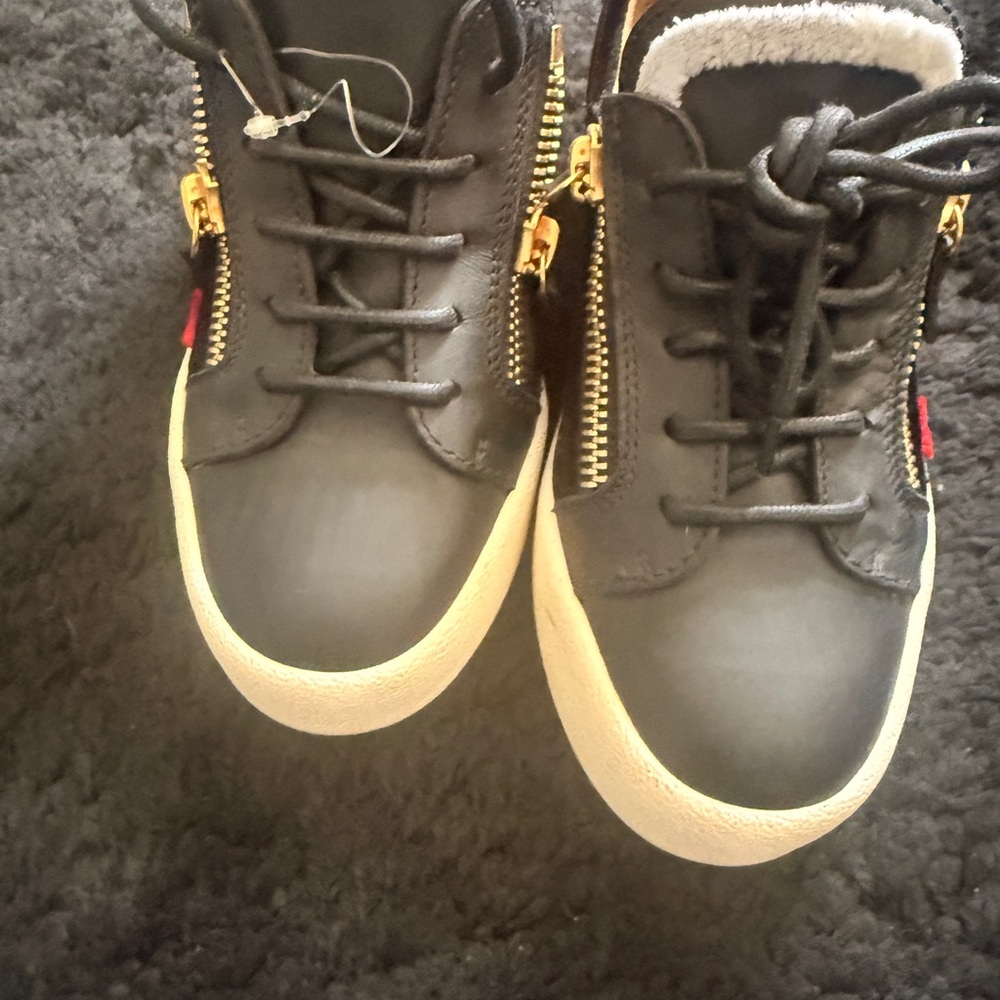 Giuseppe Zanotti Black and Gold Athletic Shoes